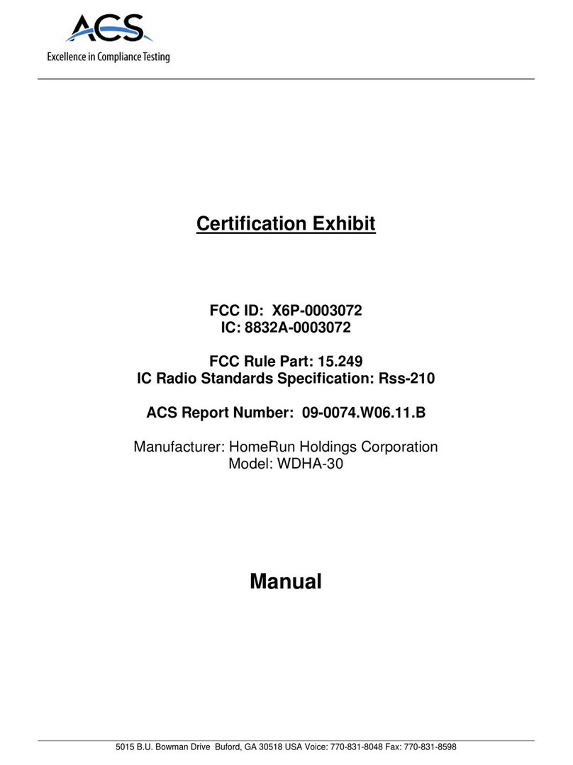 HomeRun HomeManager ST User manual