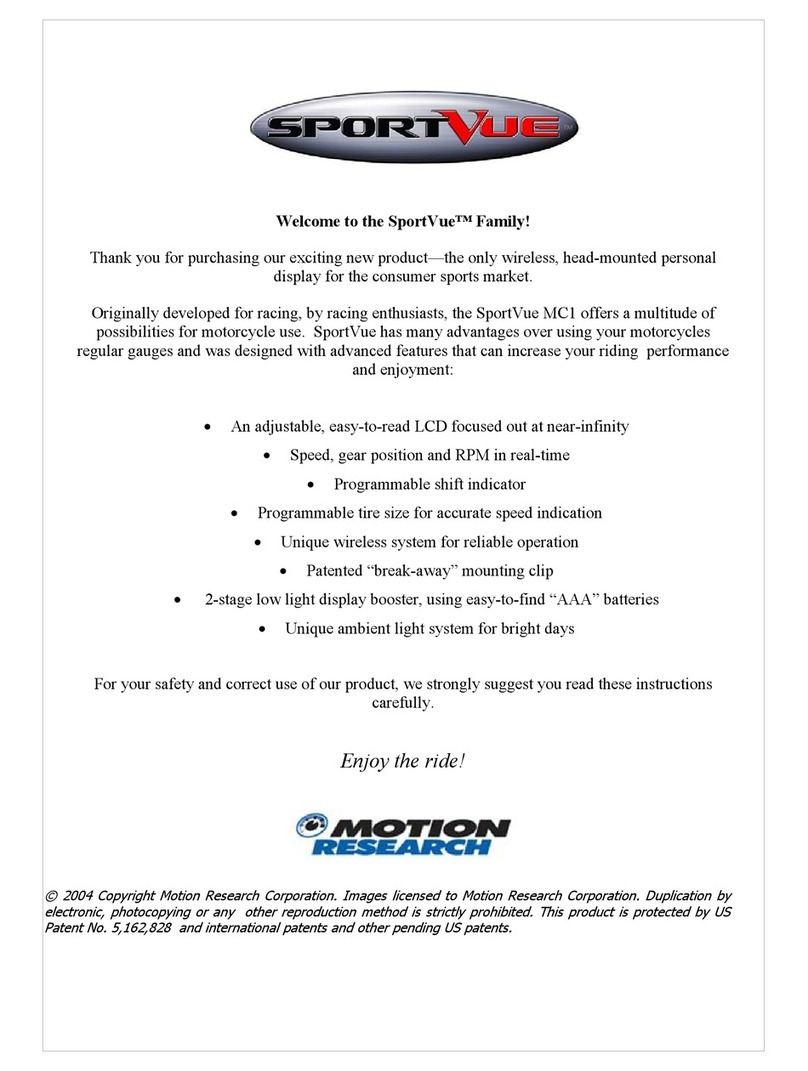 Motion Research SportVue MC1 manual