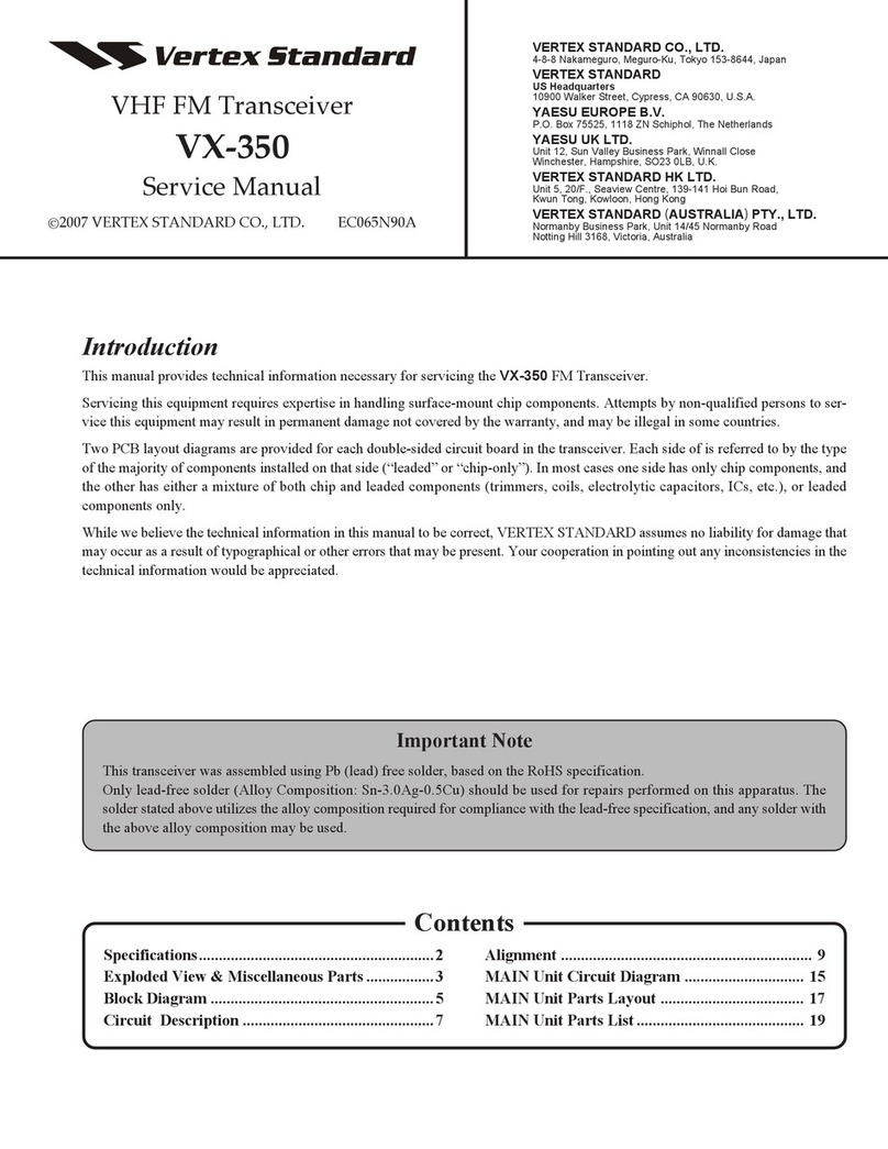 Vertex Standard VX-350 series Service manual