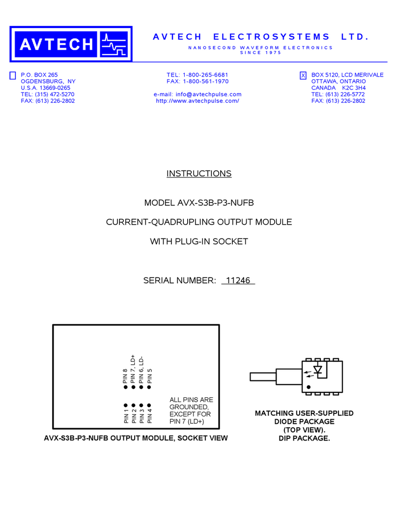 AVTECH ELECTROSYSTEMS LTD. AVX-S3B-P3-NUFB instructions
