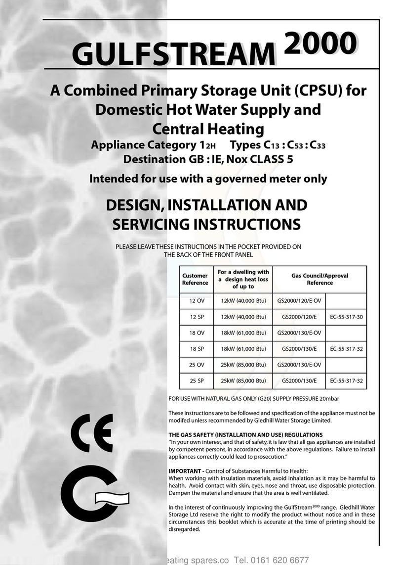 gledhill GC2000/120/E-OV Design, installation & servicing instructions
