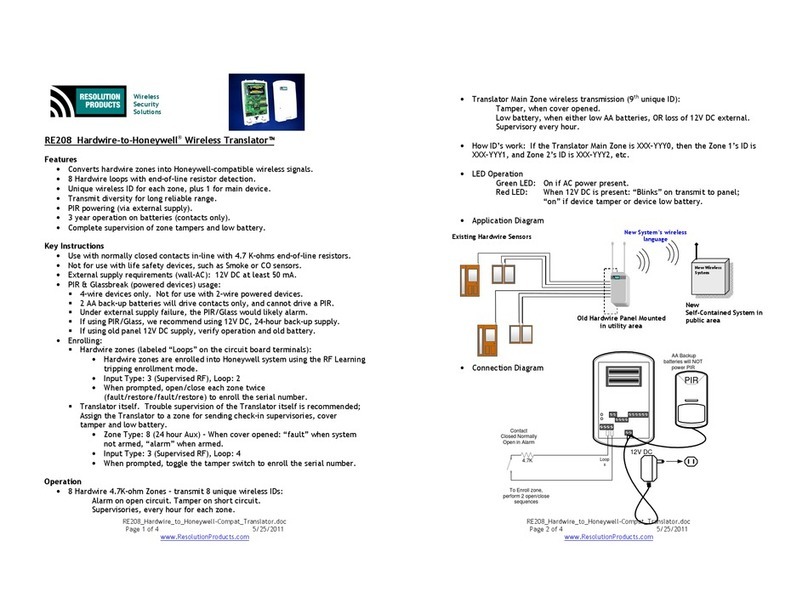 Resolution Products Wireless Translator RE208 User manual