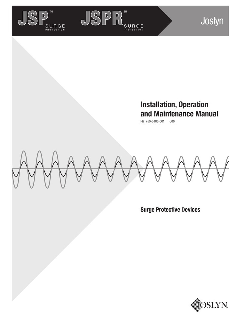 Joslyn JSP series Installation, operation and maintenance guide