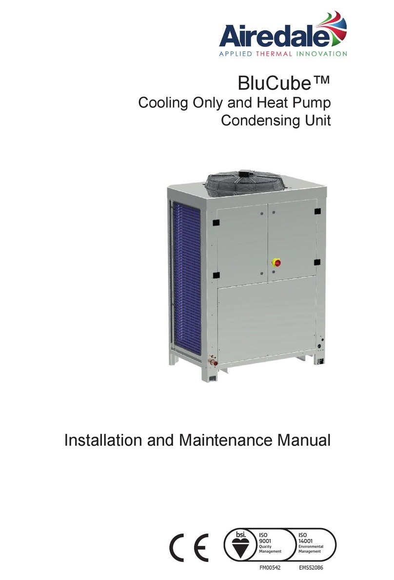 AIREDALE BluCube CUR092V16-1CO-0 Installation and maintenance manual