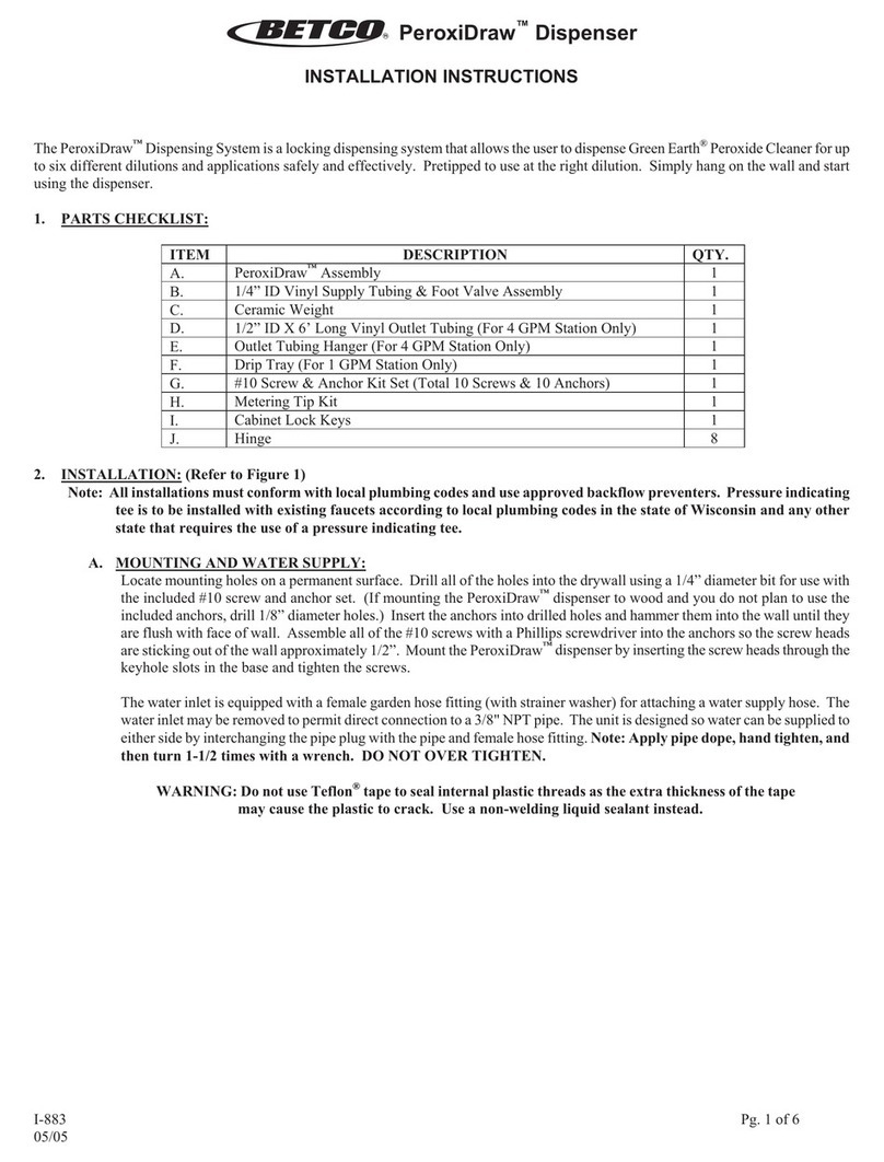 BETCO PeroxiDraw installation instructions