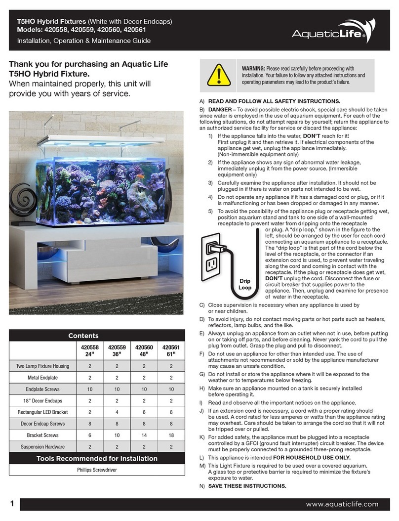 AquaticLife T5HO 420558 Installation, operation, maintenance guide