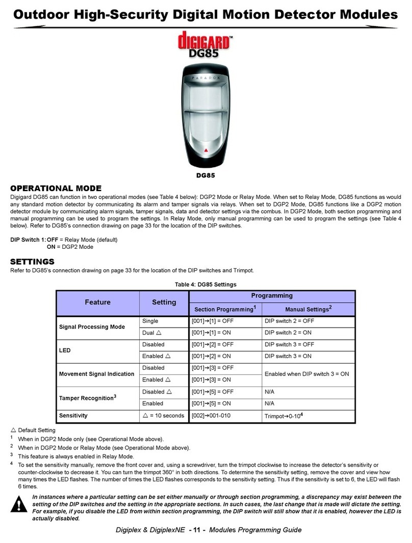 digigard DG85 Programming guide