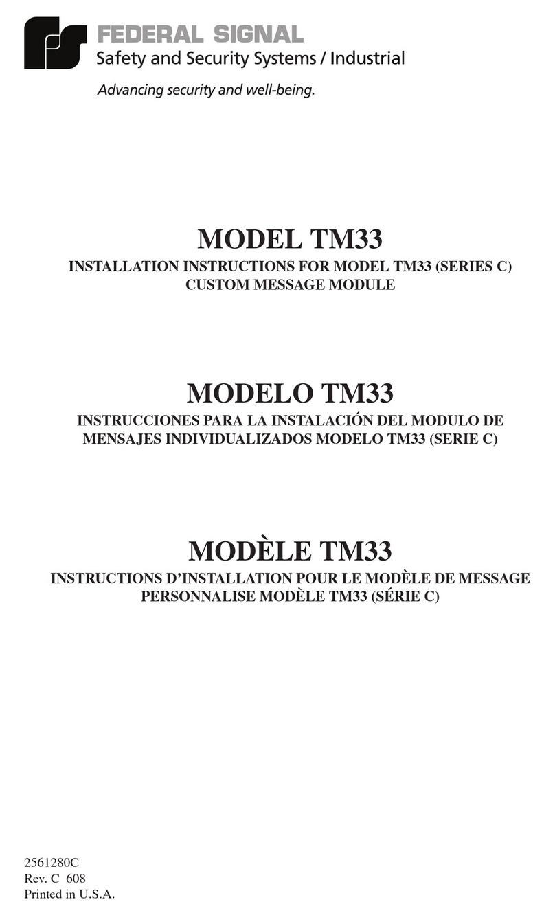 Federal Signal Corporation TM33 installation instructions