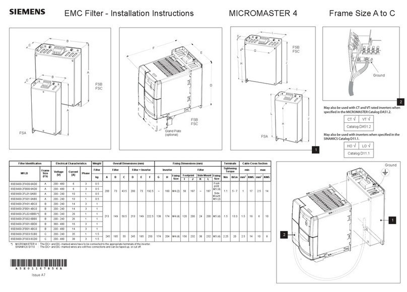 Siemens MICROMASTER 4 installation instructions