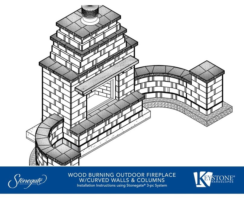 Keystone Hardscapes Stonegate Country Manor Fireplace With Curved Walls And... User manual