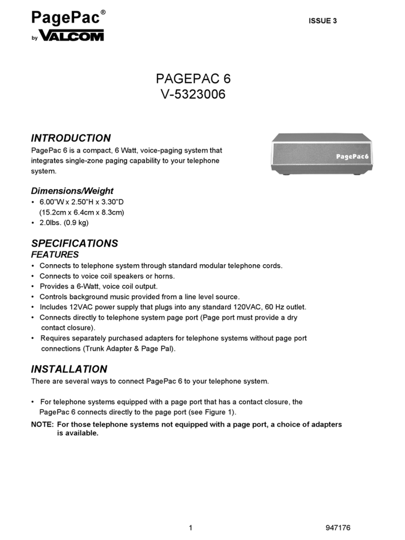 PagePac V-5323006 manual