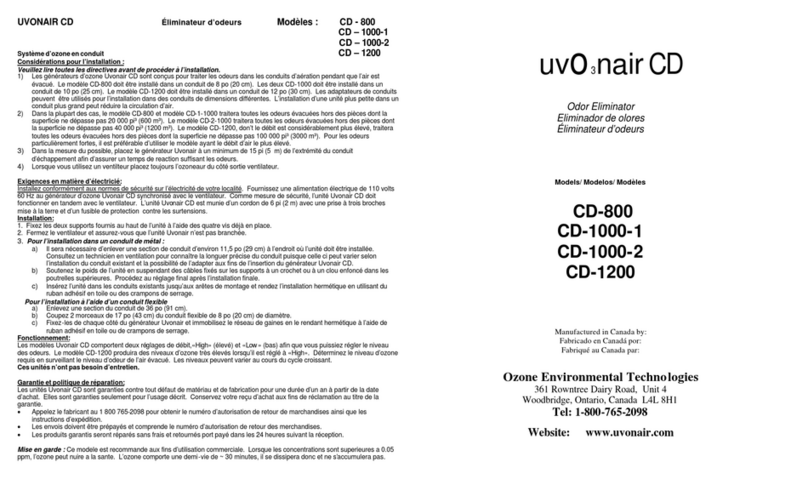 UVONAIR CD-1000-1 manual