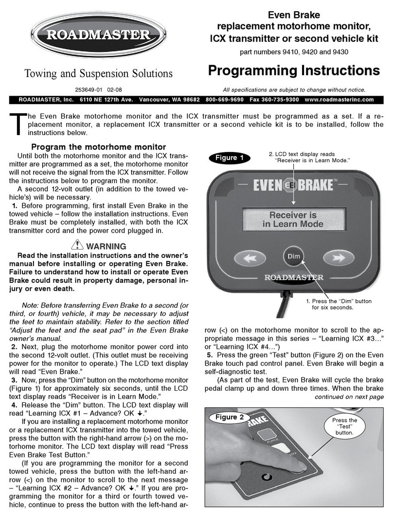 Roadmaster Even Brake Installation manual