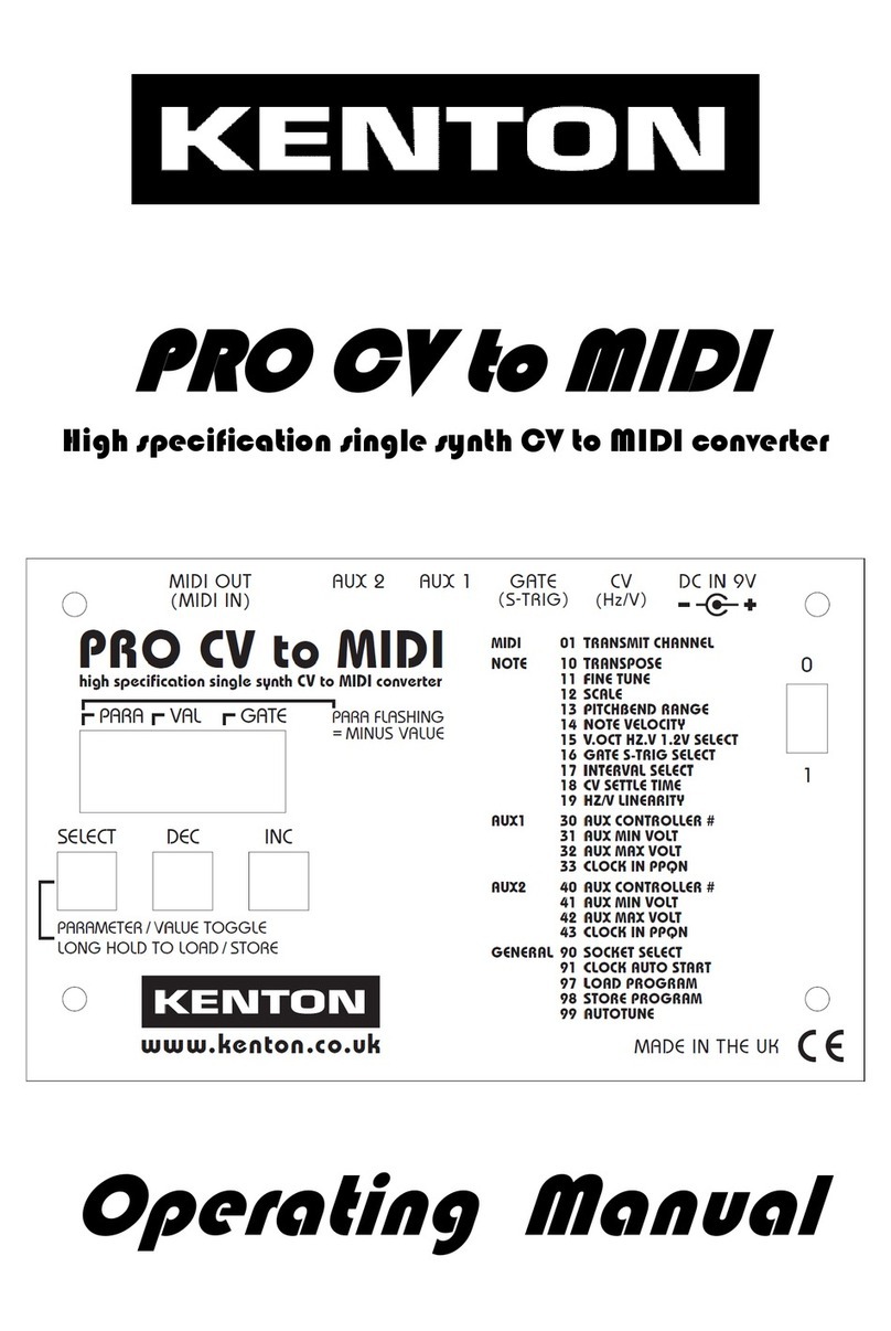 Kenton PRO CV to MIDI operating manual