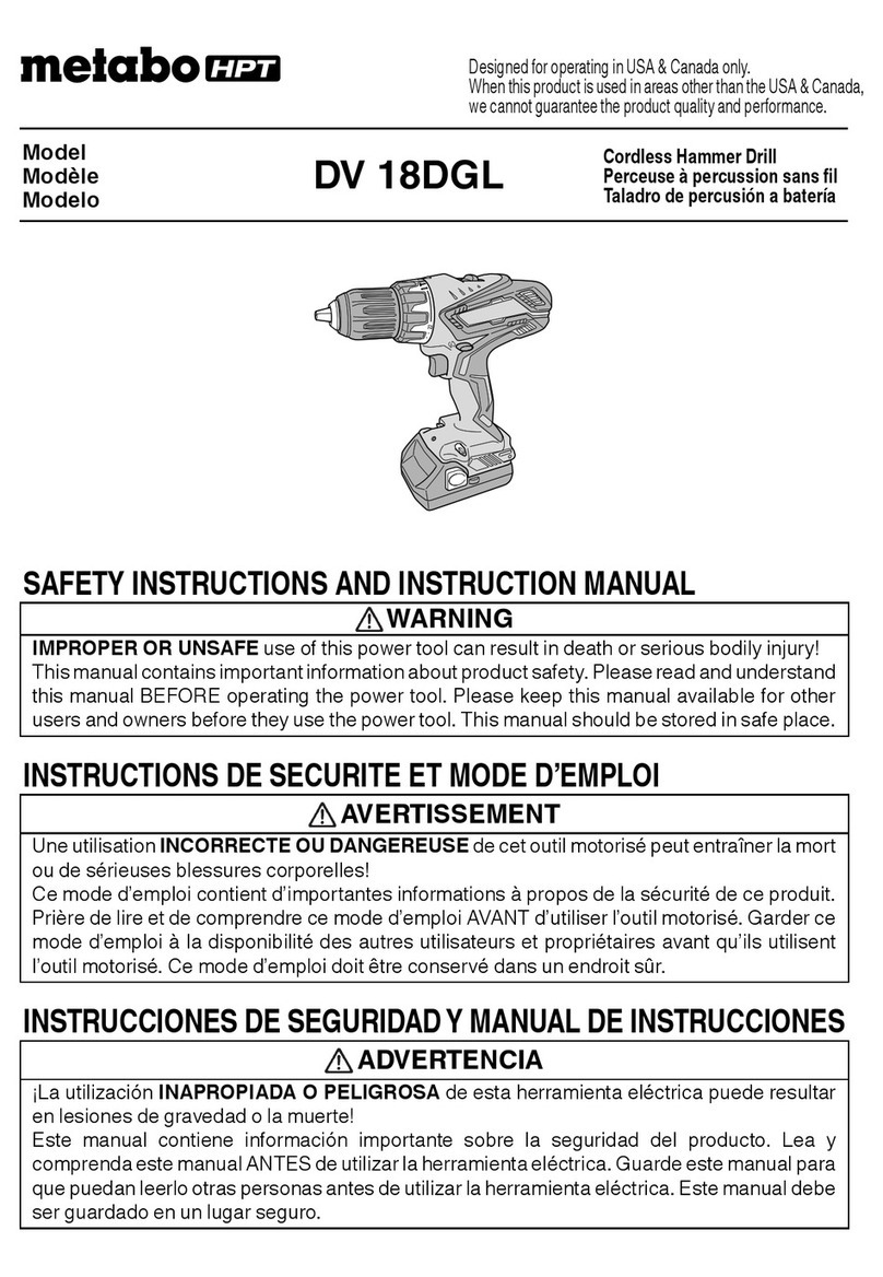 Metabo HPT DV 18DGL Troubleshooting guide
