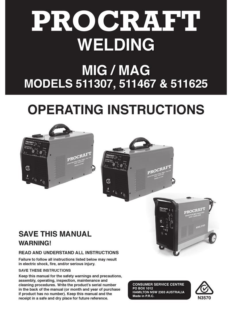 PROCRAFT 511307 operating instructions