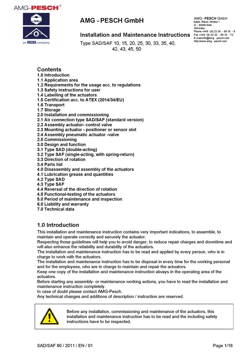 AMG-PESCH SAD 10 Installation and maintenance instructions