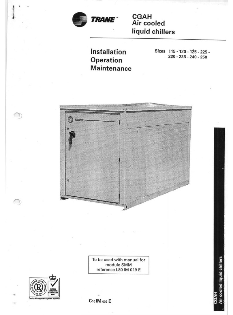 Trane CGAH 115 Installation operation & maintenance