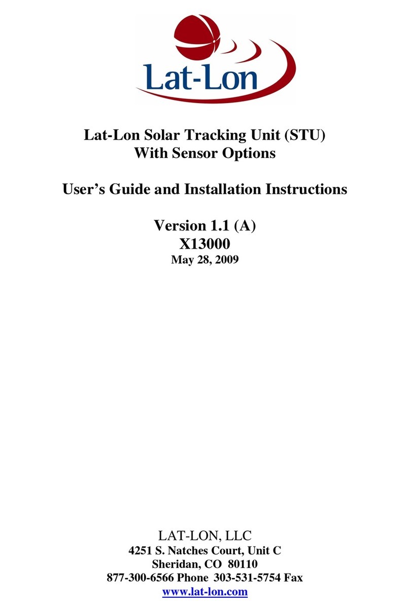 Lat-Lon Solar Tracking Unit User's guide and installation instructions