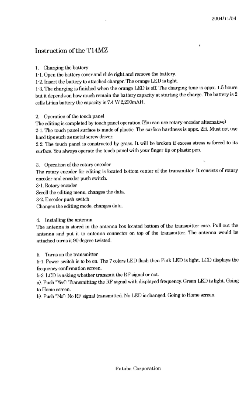FUTABA T14MZ instructions