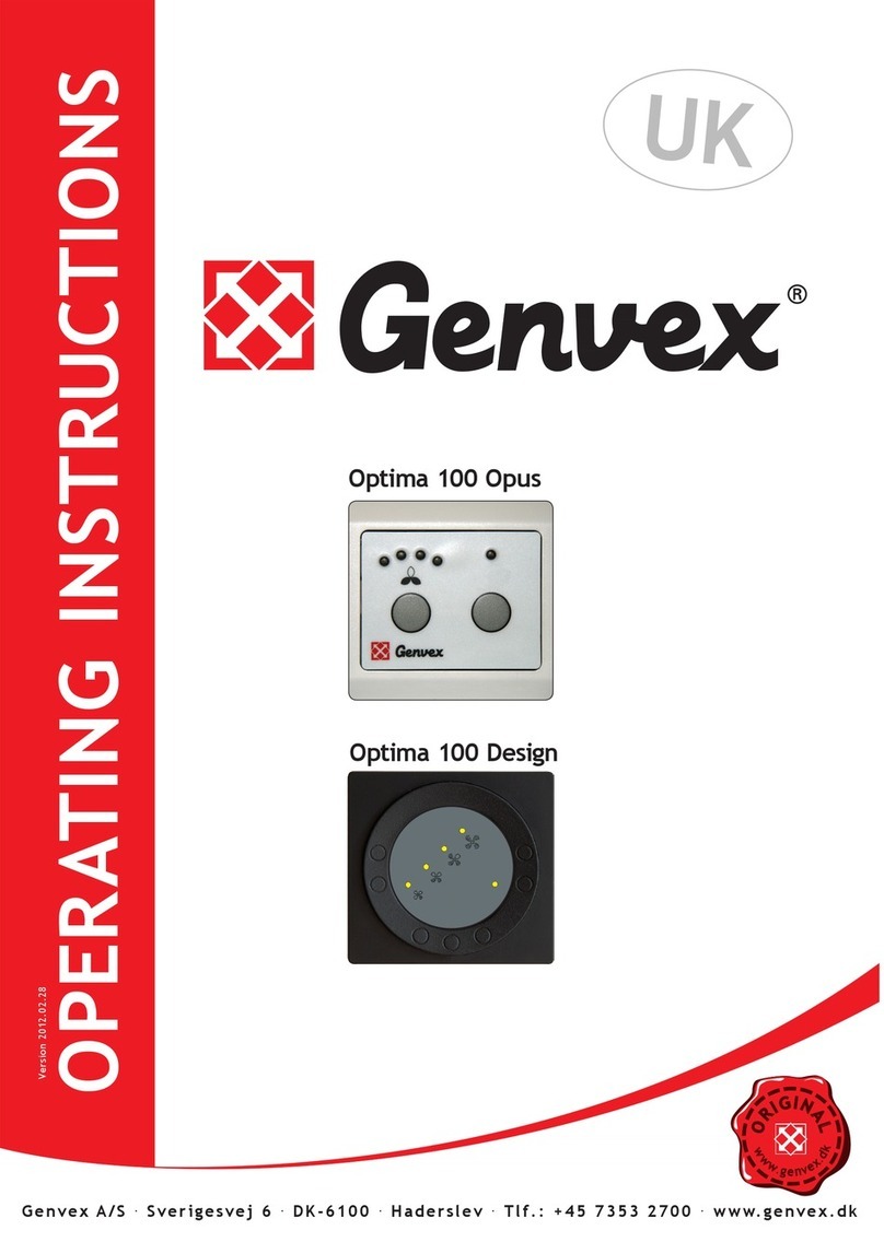 Genvex Optima 100 Opus operating instructions