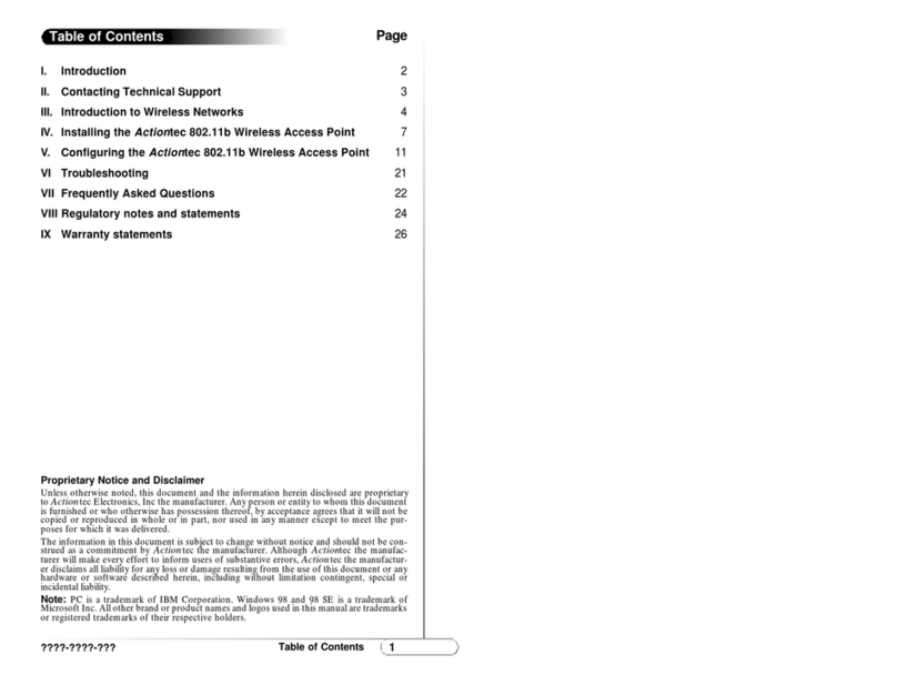 ActionTec 802.11b Wireless Access Point User manual