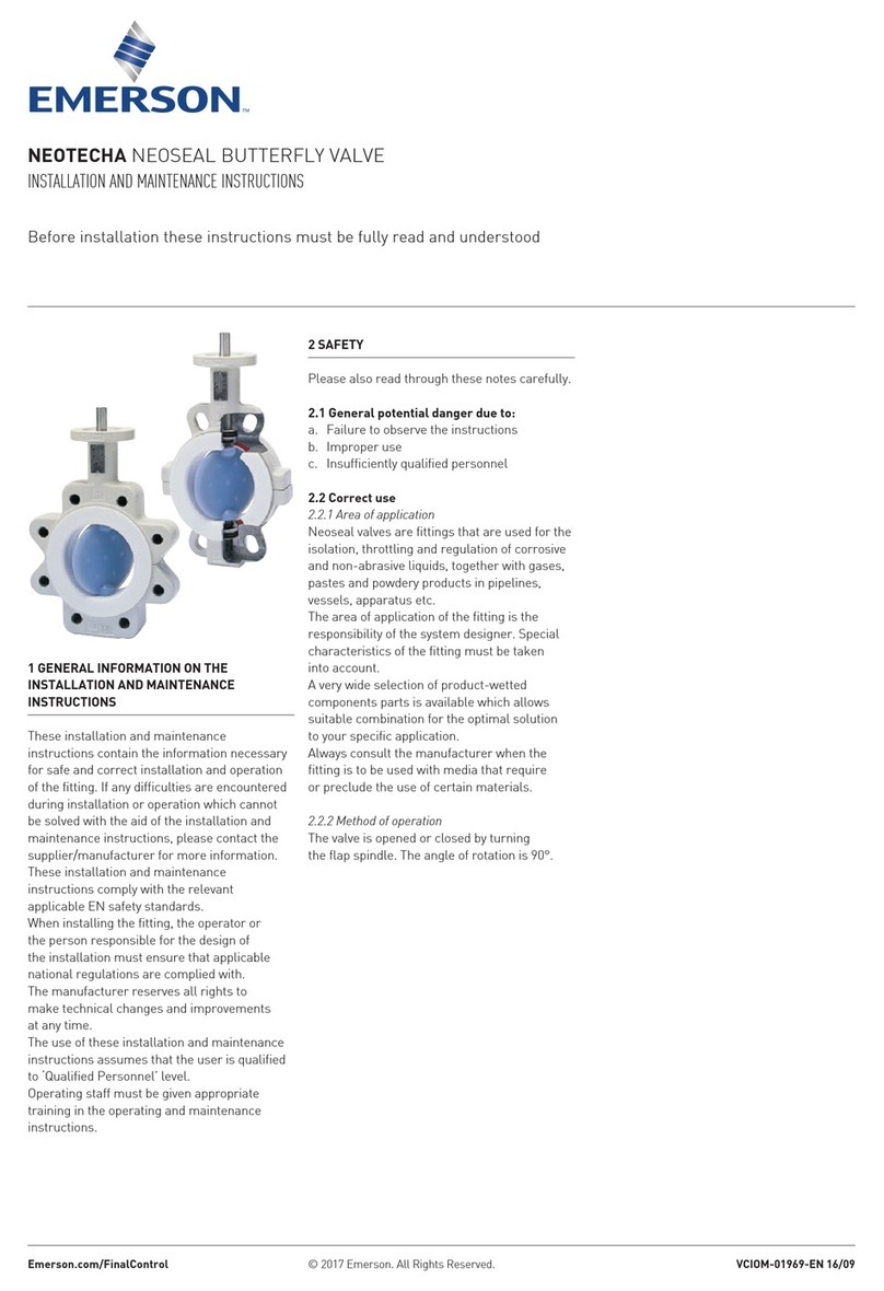 Emerson NEOTECHA NEOSEAL Installation and maintenance instructions Emerson NEOTECHA NEOSEAL Installation and maintenance instructions