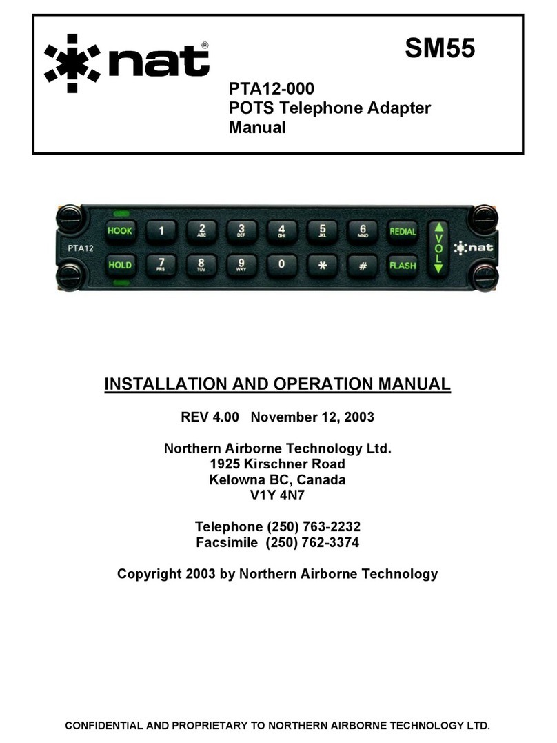 Nat PTA12-000 Installation and operation manual
