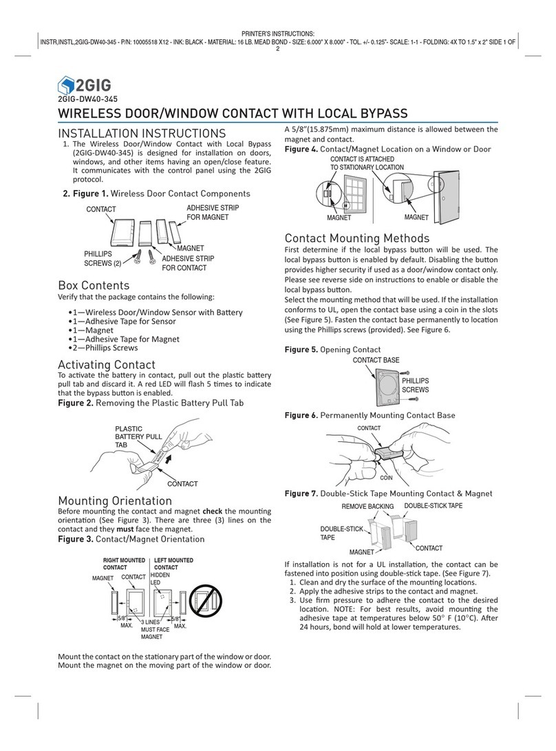 Nortek 2GIG-DW40-345 installation instructions Nortek 2GIG-DW40-345 installation instructions