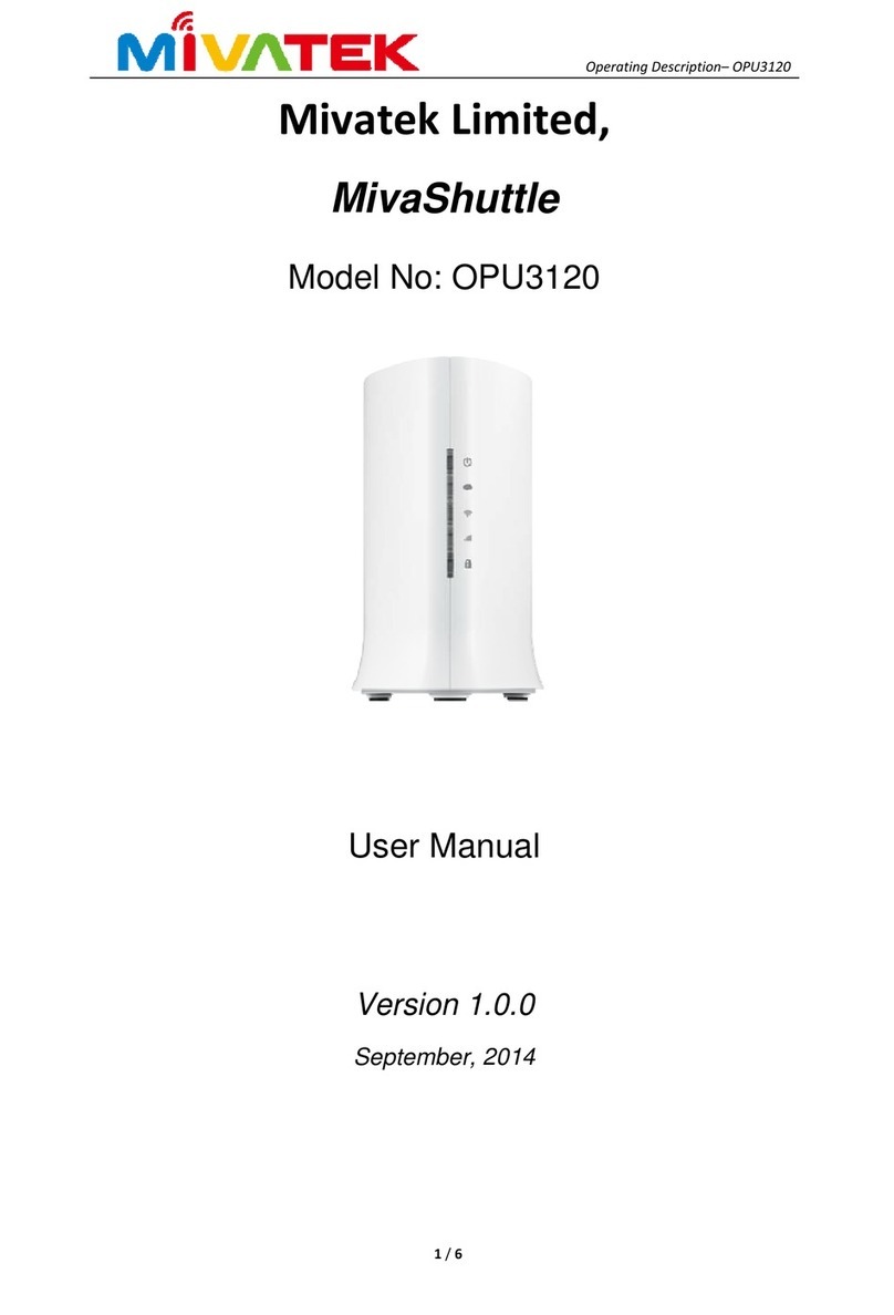 MivaTek MivaShuttle OPU3120 user manual