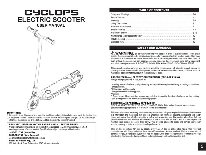 CYCLOPS 30W Electric Scooter user manual