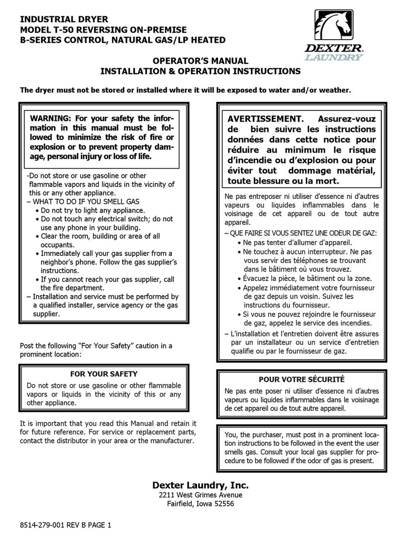 Dexter Laundry B-Series Operator's manual