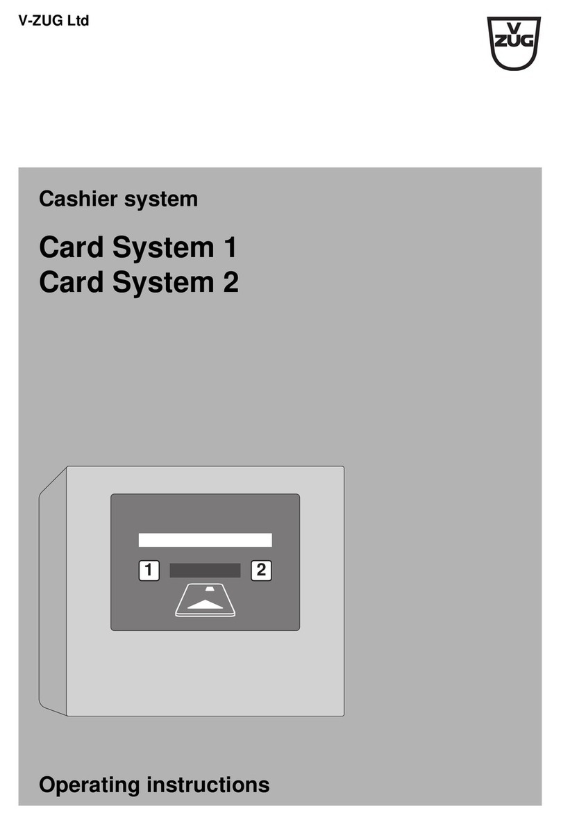 V-ZUG Coin System 1 operating instructions