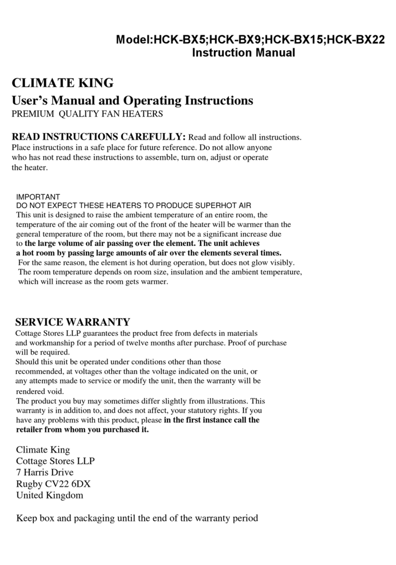 Climate King HCK-BX9 instruction manual