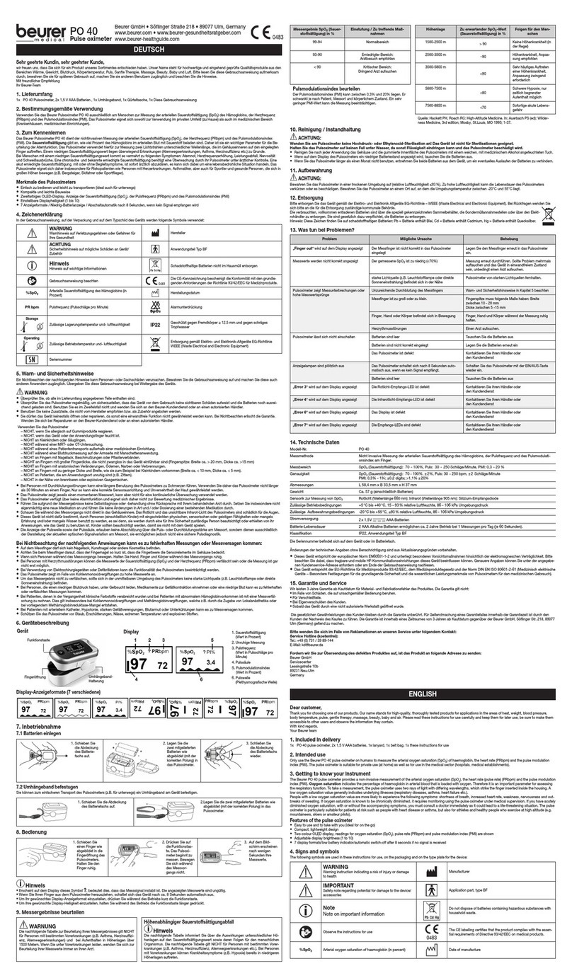 Beurer PO 40 Instructions for use