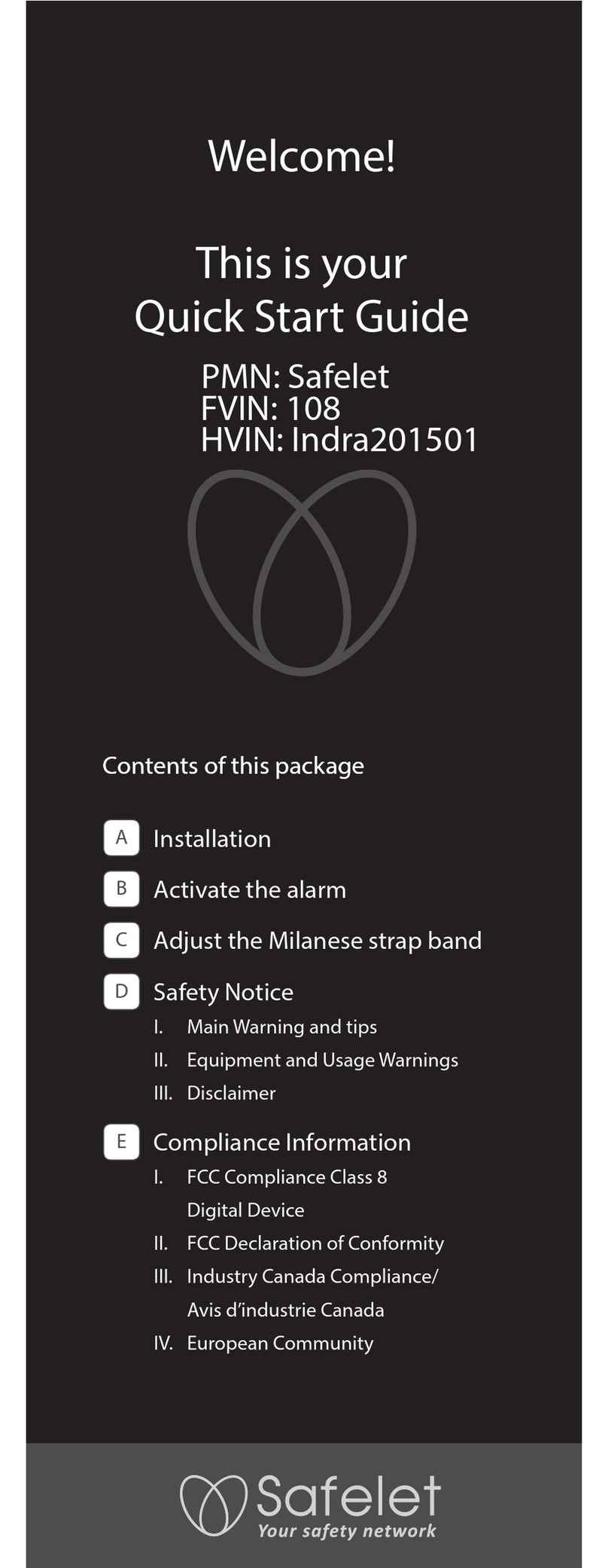 Safelet Indra quick start guide
