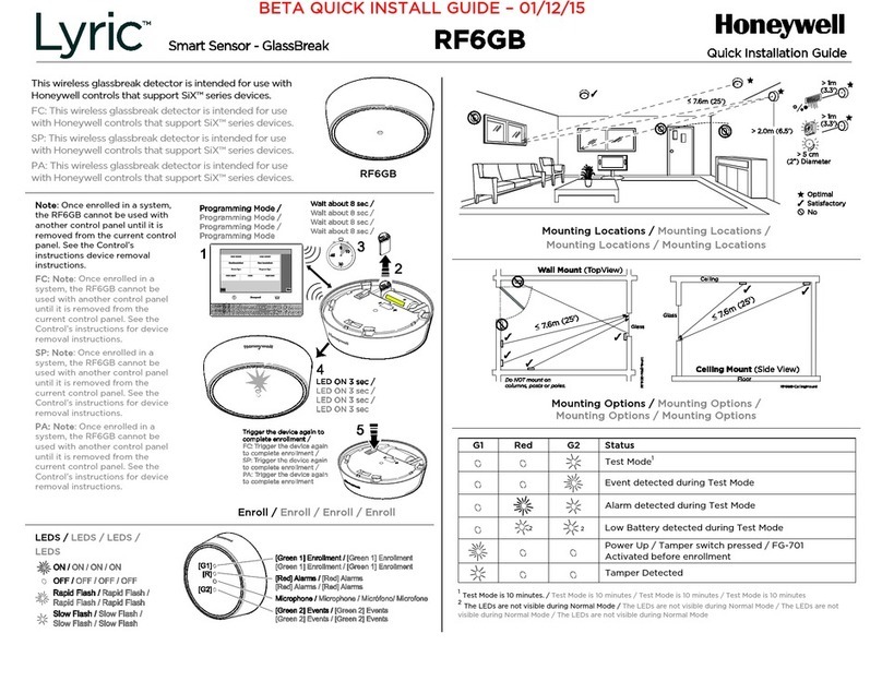 Honeywell Lyric RF6GB User manual