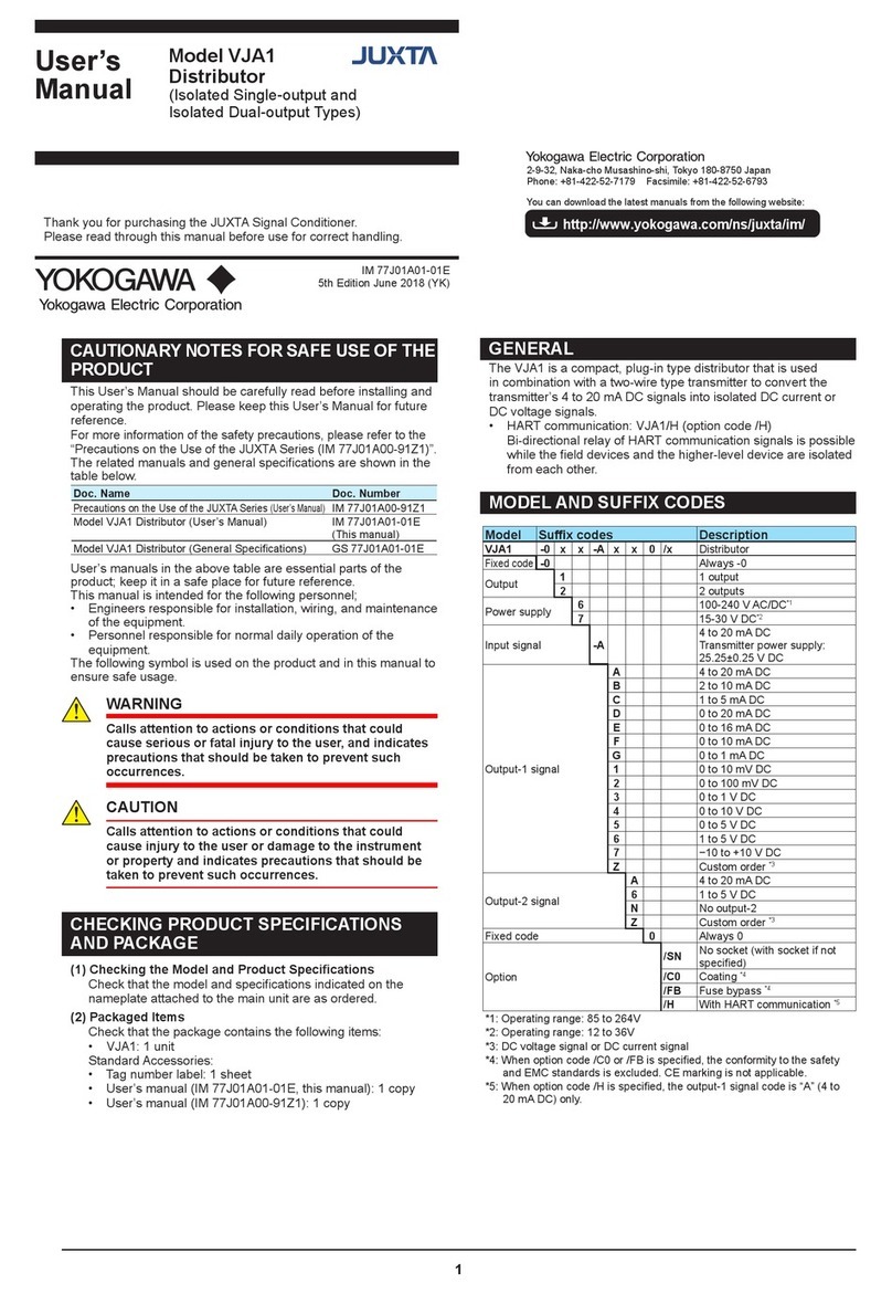YOKOGAWA Juxta VJA1 user manual