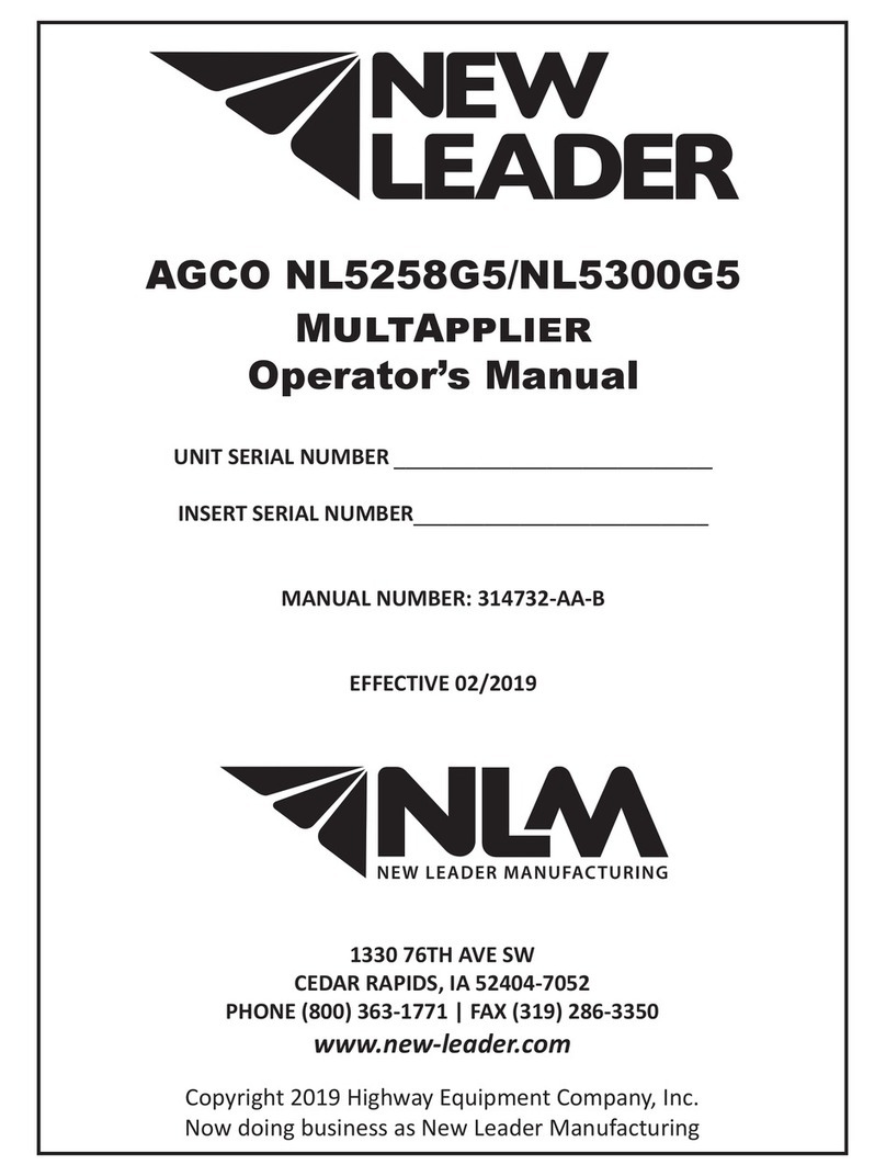 New Leader AGCO NL5258G5 Operator's manual