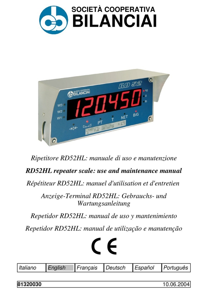 Bilanciai RD52HL Use and maintenance manual Bilanciai RD52HL Use and maintenance manual