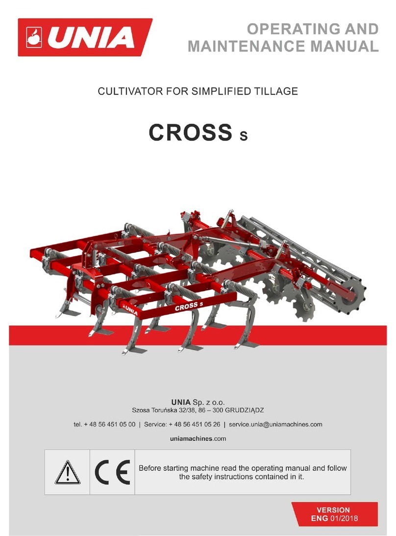 UNIA CROSS S Operating and maintenance manual UNIA CROSS S Operating and maintenance manual