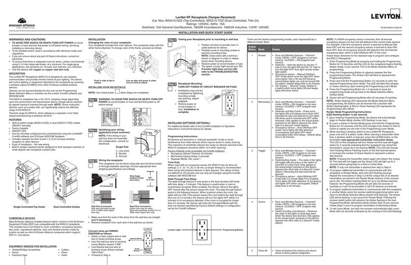 Leviton WSG15-0DZ User manual
