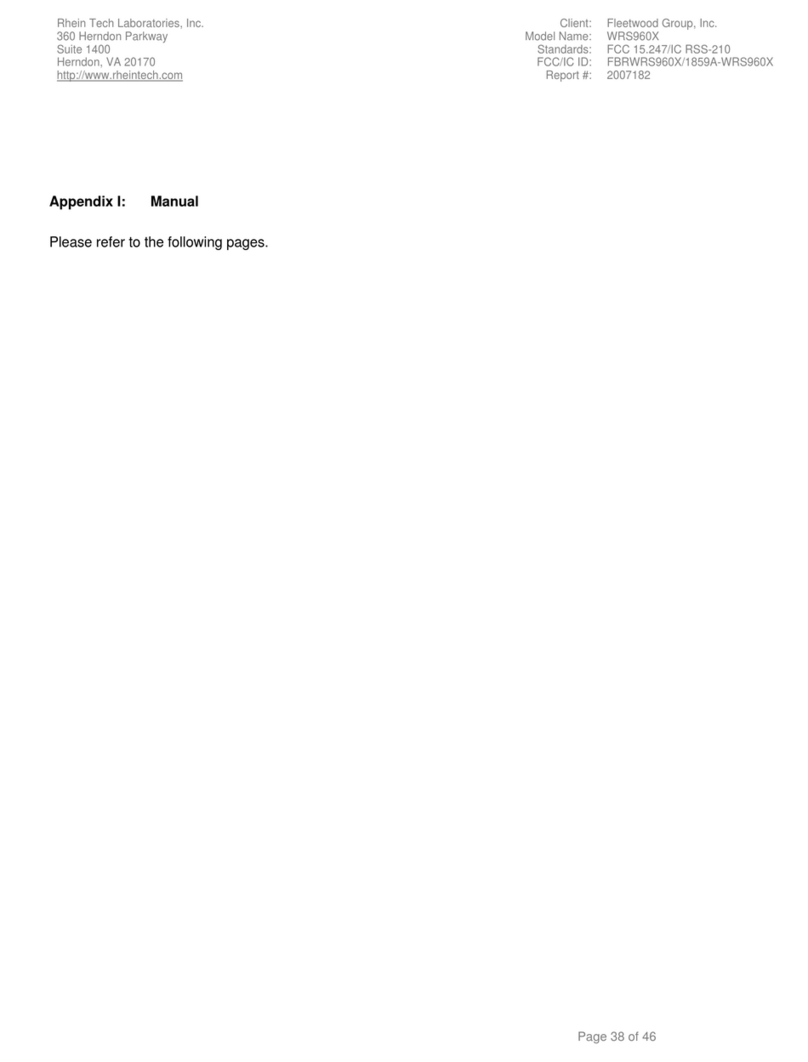 Fleetwood Reply WRS960X user manual
