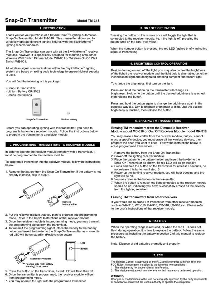 SkylinkHome TM-318 User manual