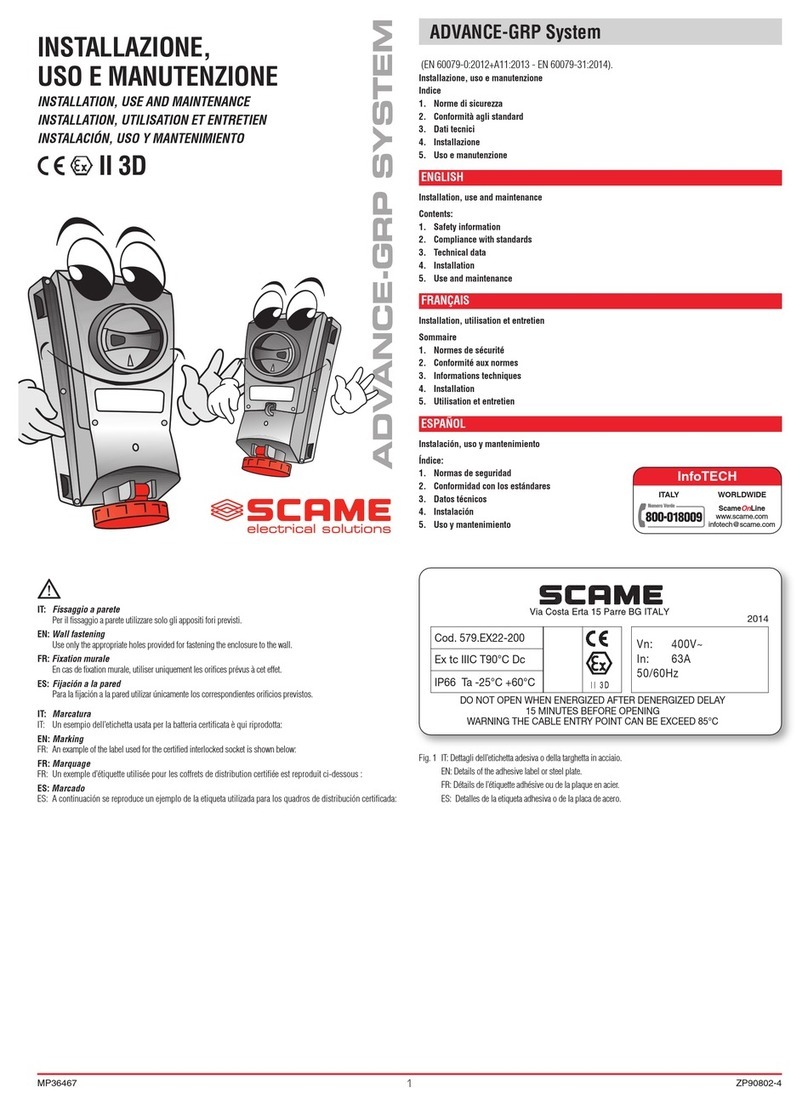 Scame electrical solutions ADVANCE-GRP Series Quick start guide