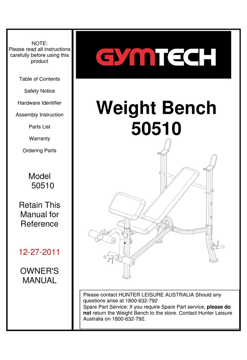 Gymtech 50510 owner's manual