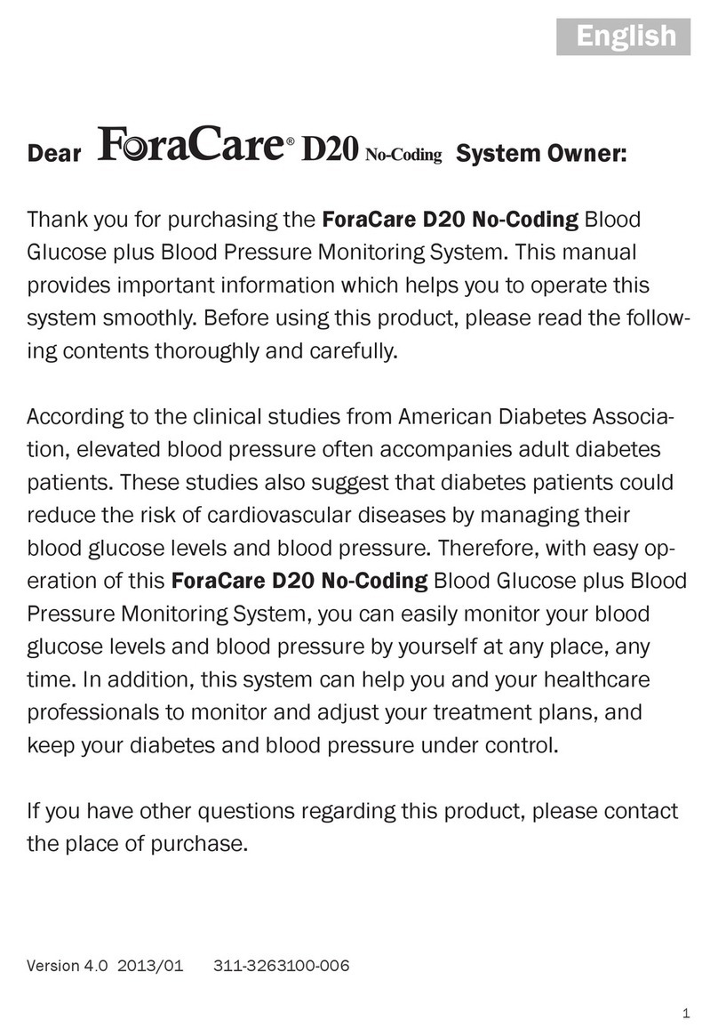 ForaCare D20 No-Coding owner's manual