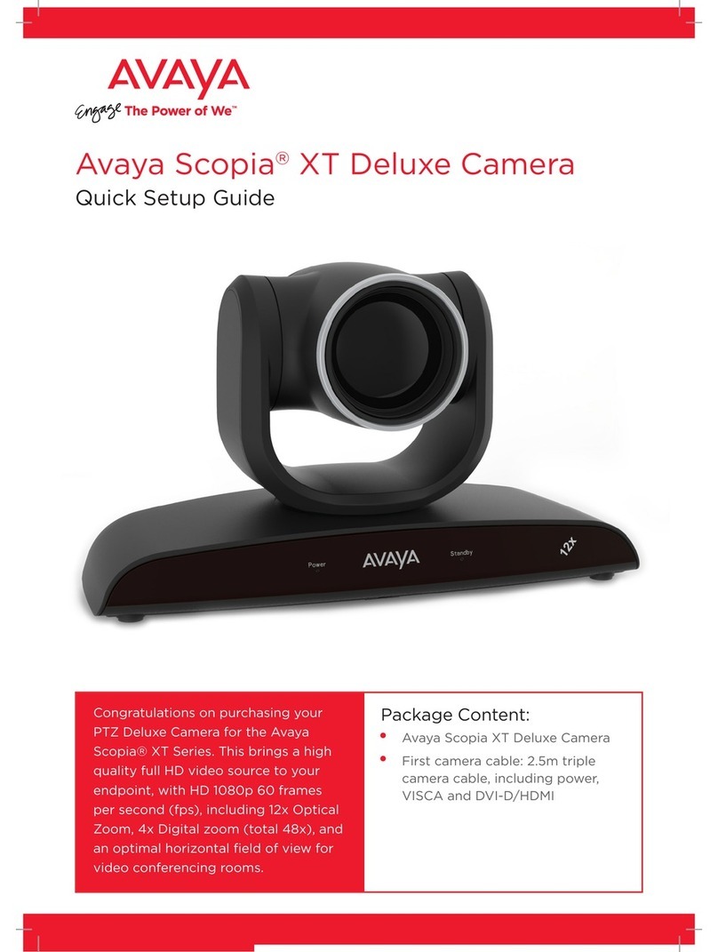 Avaya Scopia XT Deluxe Camera Quick setup guide