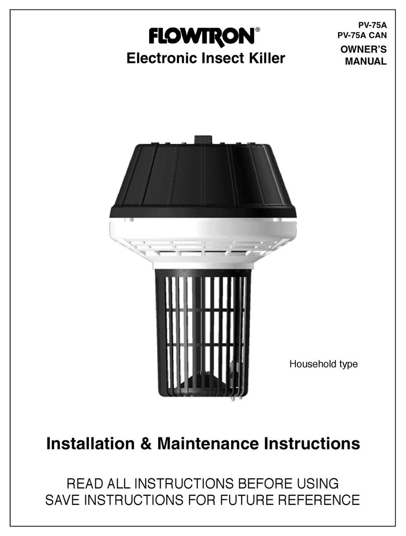 Flowtron PV-75A Installation and operating instructions Flowtron PV-75A Installation and operating instructions
