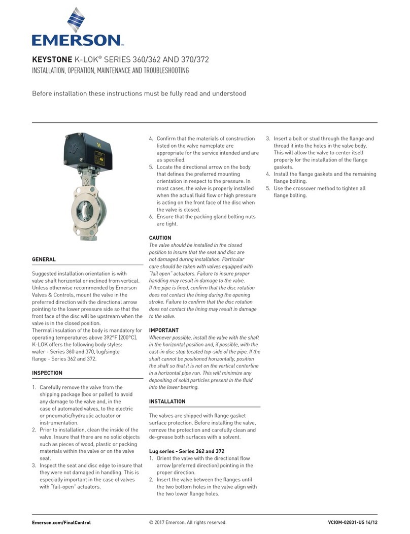 Emerson Keystone K-Lok 360 Series Operating instructions
